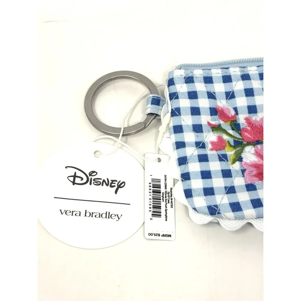 Vera Bradley Disney Winnie The Pooh Zip ID Card Case Pouch Wallet NWT Gingham